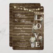 Rustieke Ladder en Witte Rozen Liefde Bruiloft Kaart (Voorkant / Achterkant)