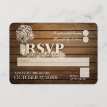 Rustieke Ladder Love Baby's Breath RSVP Bruiloft