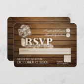 Rustieke Ladder Love Baby's Breath RSVP Bruiloft (Voorkant / Achterkant)