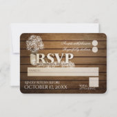 Rustieke Ladder Love Baby's Breath RSVP Bruiloft (Voorkant)