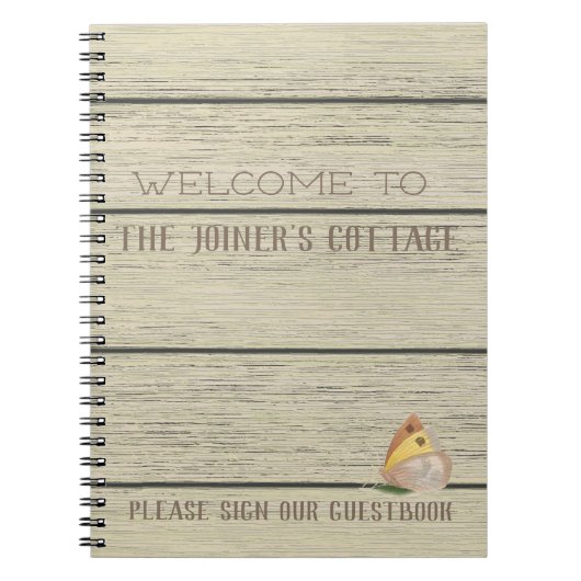 Rustieke Lake Cabin gepersonaliseerd welkom Notitieboek (Voorkant)