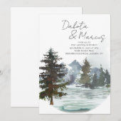 Rustieke Lake Forest Mountain bruiloft bestemming Kaart (Voorkant / Achterkant)