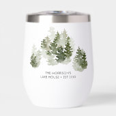 Rustieke Lake House Waterverf Pijnbomen Custom (Voorkant)