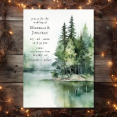 Rustieke Lake Woodland Forest Alles in één bruilof Kaart