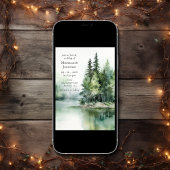 Rustieke Lake Woodland Forest Alles in één bruilof Kaart