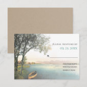 Rustieke Lakeside Landschap Wedding Event RSVP Kaartje (Voorkant / Achterkant)