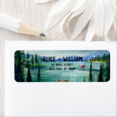 Rustieke Lakeside Mountain bruiloft adres Etiket (Insitu)