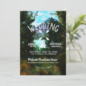 Rustieke Lakeside Mountain Wedding Kaart (Staand voorkant)