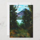 Rustieke Lakeside Mountain Wedding Kaart (Achterkant)