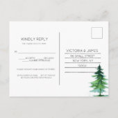 Rustieke Lakeside RSVP Briefkaart met Maaltijdkeuz (Achterkant)