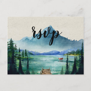 Rustieke Lakeside RSVP Briefkaart met Maaltijdkeuz