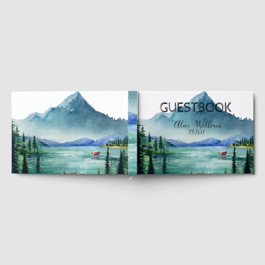 Rustieke Lakeside Wedding Custom Guest Book Gastenboek (Volledig)
