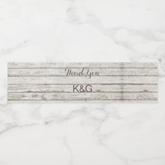 Rustieke  land Barnwood schuur bruiloft Waterfles Etiket (Enkel label)