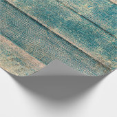 Rustieke land Blauwgroen Sepia hout textuur Cadeaupapier (Hoek)