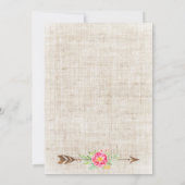 Rustieke Land Bloemen Antlers Huwelijksuitnodiging Kaart (Achterkant)
