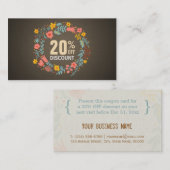 Rustieke Land Bloemen Krans Korting Coupon (Voorkant / Achterkant)