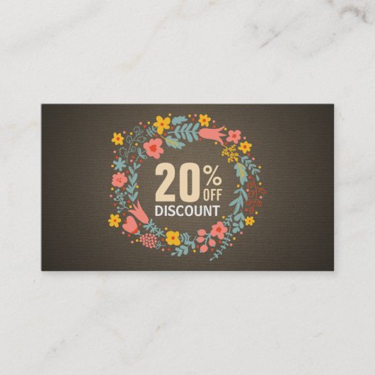 Rustieke Land Bloemen Krans Korting Coupon (Voorkant)