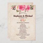 Rustieke Land Bloemen Trouwprogramma Fan Front Programmakaart (Voorkant / Achterkant)