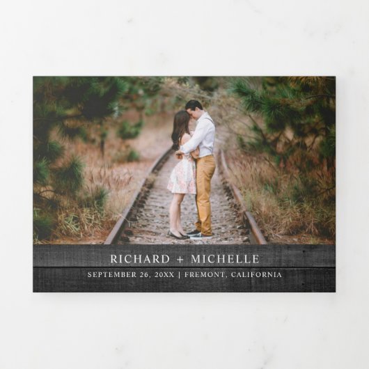  rustieke land bloemenolie lantaarn bruiloft drieluik uitnodiging (Cover)