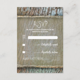Rustieke land boom hout bruiloft RSVP kaarten Kaartje