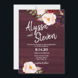 Rustieke Land Bourgondië Bloemen Huwelijk Kaart<br><div class="desc">Rustieke Land Bourgondië Bloemen Huwelijk</div>