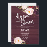 Rustieke Land Bourgondië Bloemen Huwelijk Kaart<br><div class="desc">Rustieke Land Bourgondië Bloemen Huwelijk</div>