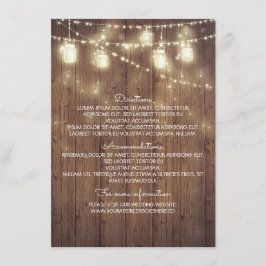 Rustieke land bruiloft details - Informatie Informatiekaartje