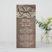 rustieke land bruiloft menu kaarten (Staand voorkant)