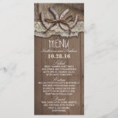 rustieke land bruiloft menu kaarten (Voorkant)