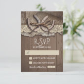 Rustieke land bruiloft RSVP kaarten (Staand voorkant)