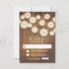 Rustieke land bruiloft RSVP kaarten Kaartje
