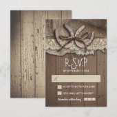 Rustieke land bruiloft RSVP kaarten Kaartje (Voorkant / Achterkant)