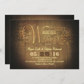 Rustieke land bruiloft uitnodigingen gegraveerd ho (Voorkant / Achterkant)