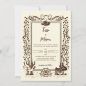 Rustieke  land bruiloft Western Botanisch Kaart (Voorkant)