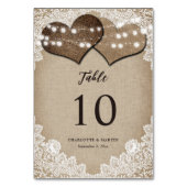  rustieke land Burlap en kant bruiloft Kaart (Achterkant)