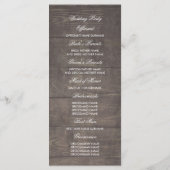 Rustieke land chique witte bloemen bruiloft progra programmakaart (Achterkant)