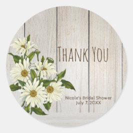 Rustieke land Daisy Bloem Ronde Sticker