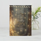 Rustieke Land Enchanted Forest Wedding Kaart (Staand voorkant)