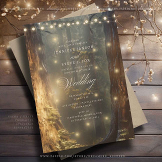 Rustieke Land Enchanted Forest Wedding Kaart