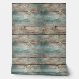 Rustieke land gedragen blauwe houten hek boards behang