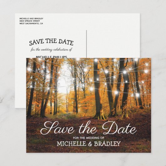 Rustieke Land Herfst Herfst Save the Date Aankondigingskaart (Voorkant / Achterkant)