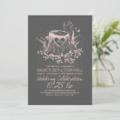 Rustieke land hout hart bruiloft uitnodiging (Staand voorkant)