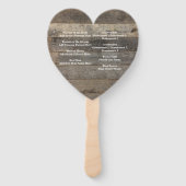 rustieke land houtnerf schuur bruiloft programma's handwaaier (Achterkant)