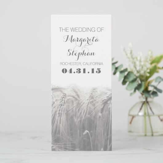 Rustieke land huwelijksprogramma's programmakaart (Staand voorkant)