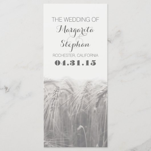 Rustieke land huwelijksprogramma's programmakaart (Voorkant)