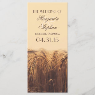 Rustieke land huwelijksprogramma's programmakaart