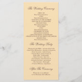 Rustieke land huwelijksprogramma's programmakaart (Achterkant)