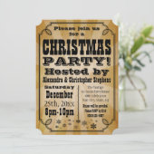 Rustieke Land Kerstfeest Uitnodiging (Staand voorkant)