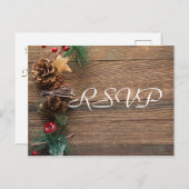 Rustieke Land Kerstmis RSVP Uitnodiging Briefkaart (Voorkant / Achterkant)