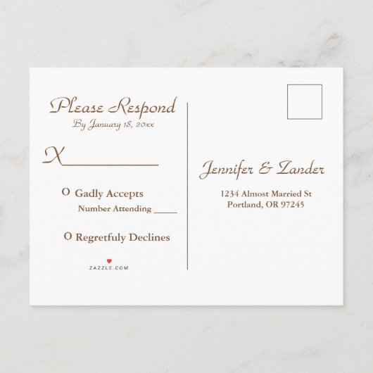 Rustieke Land Kerstmis RSVP Uitnodiging Briefkaart (Achterkant)